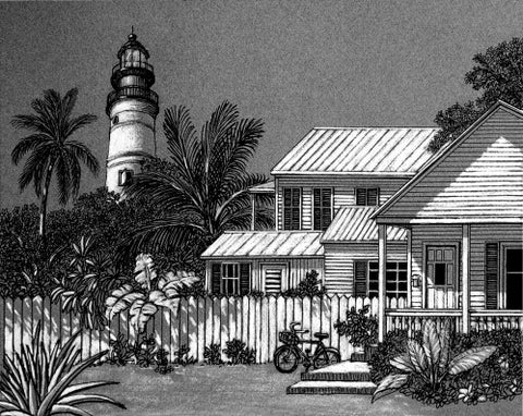 Bahama Village Pen and Ink